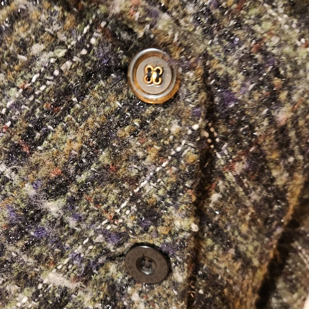 Desigual wool coat size 44 or Large gray/brown with subtle black metallic thread - Picture 10 of 14